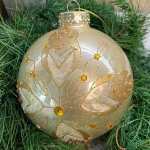 Ornaments - Silver, Gold, Glass - set of 2